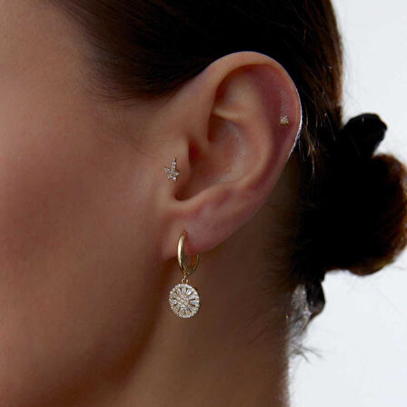 Trapez Baget Sallantılı Küpe