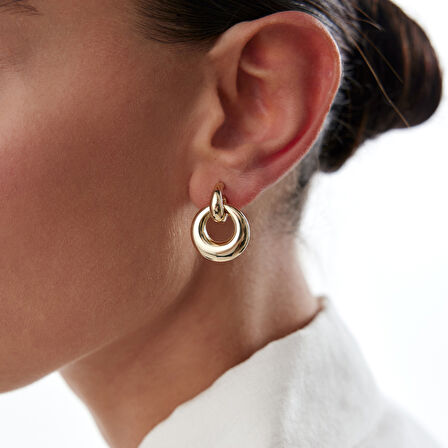 Hoop Bold Vidalı Küpe