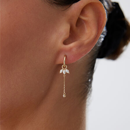 Tektaş Sallantılı Lotus Küpe