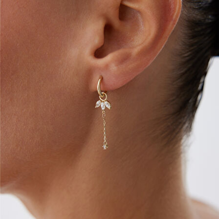 Tektaş Sallantılı Lotus Küpe