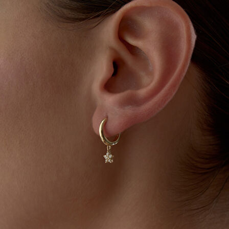 Shine Taşlı Çiçek Küpe