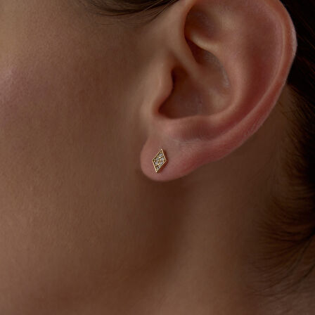 Taşlı Geometrik Küpe