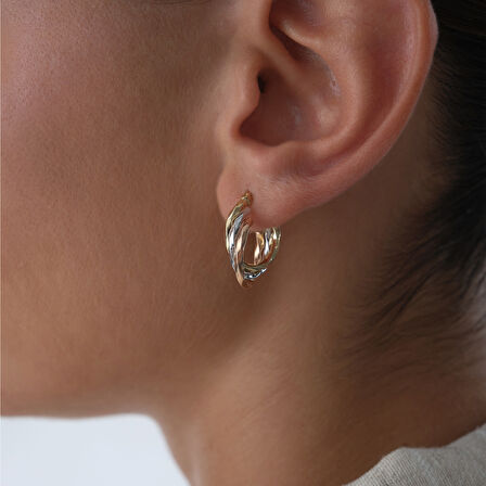 Üç Renkli Burgu Küpe