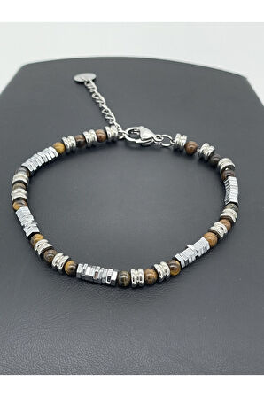 Paslanmaz Çelik Boncuk Tarzı Erkek Bileklik