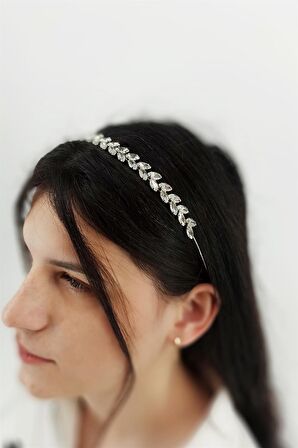 Sıra Taş Oval Yaprak Model Abiye Taç TrTaç2148 A35503