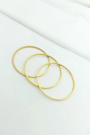 Çelik Küçük Boy 3 lü Kare Kesim Çelik Bilezik-Bileklik TrBilek7940