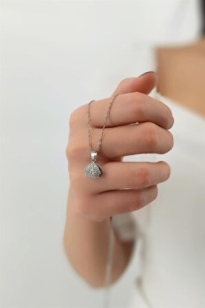 Çelik İncili İstiridye Bayan Kolye TrKolye5369 B34003