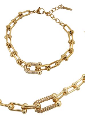 Premium 2'li Taşlı Tiffany Kolye Bileklik Set