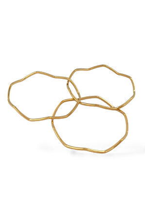 Çelik Renk Atmaz 3'lü Zigzag Ajda Bileklik Orta Boy (6.60 cm) 