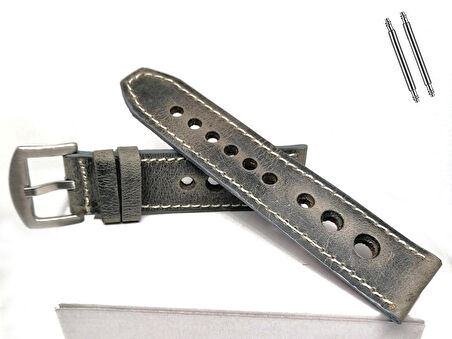 Tissot  &   Fossil  Uyumlu   Crayz   Hakiki   Deri   22  mm  GRİ