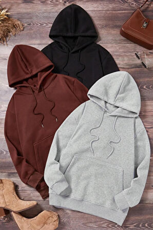 Unisex 3lü Hoddie Sweatshirt