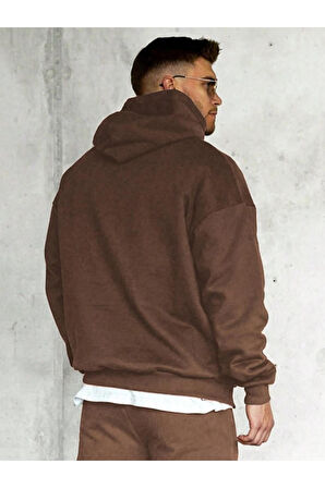 Erkek Believer Baskılı Oversize Kapşonlu Sweatshirt