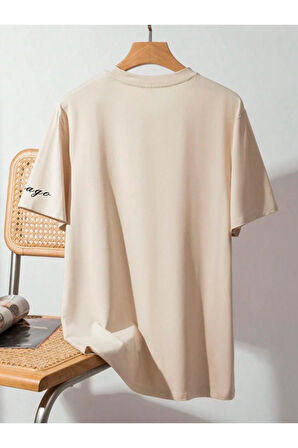 Erkek Chicago Baskılı Oversize T-shirt