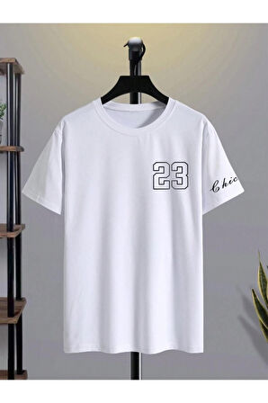 Erkek Chicago Baskılı Oversize T-shirt