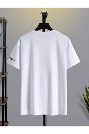 Erkek Chicago Baskılı Oversize T-shirt
