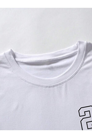 Erkek Chicago Baskılı Oversize T-shirt