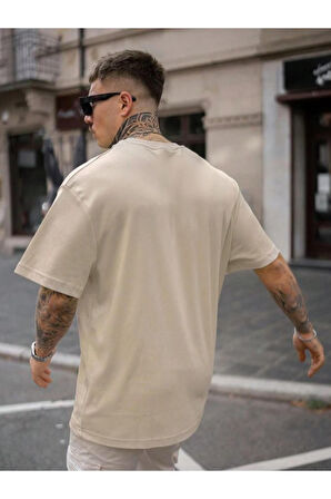 Erkek Faith Over Baskılı Oversize T-shirt