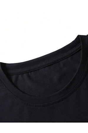 Erkek 3'lü Sırt Baskılı Oversize T-shirt