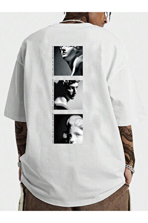 Erkek 3'lü Sırt Baskılı Oversize T-shirt