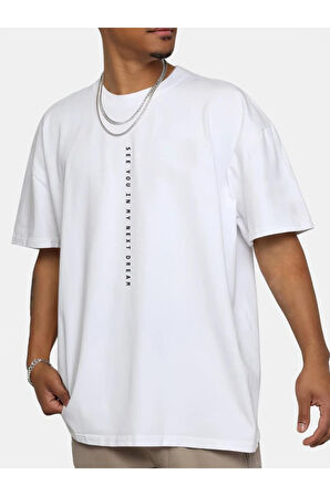 Erkek 3'lü Sırt Baskılı Oversize T-shirt