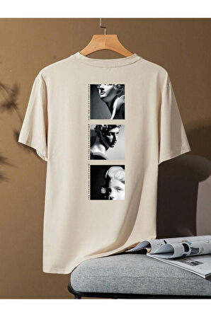 Erkek 3'lü Sırt Baskılı Oversize T-shirt