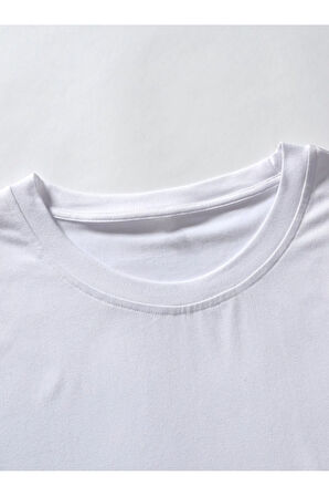 Erkek Beyaz Brooklyn 63 Baskılı Şort T-shirt Takım