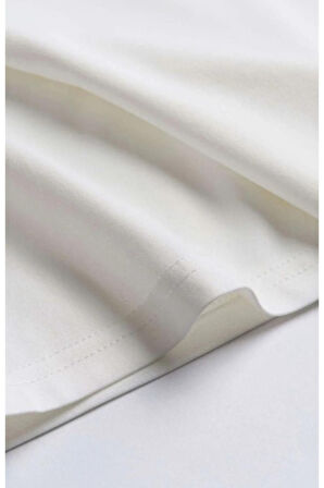 Erkek Beyaz Stay Göz Baskılı Oversize T-shirt