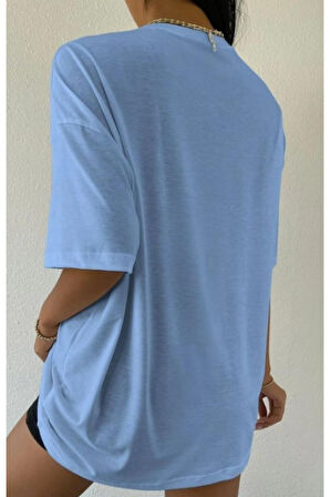 Unisex Over Think Baskılı Oversize T-shirt