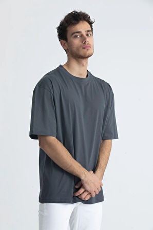 Oversize Basic T-shirt Antrasit