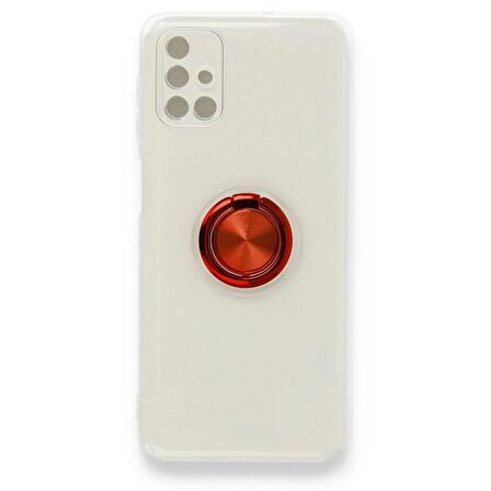 Samsung Galaxy A12 Kılıf Gros Yüzüklü Şeffaf Silikon