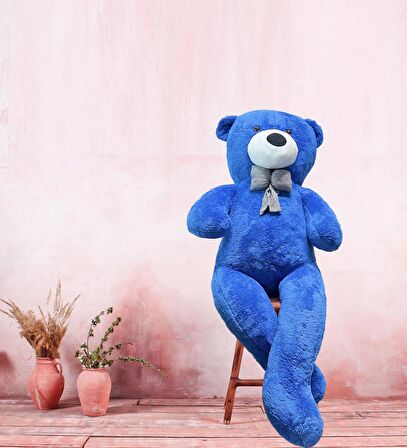 130 cm Papyonlu Sevimli Büyük Peluş Ayıcık- % 100 YERLİ 