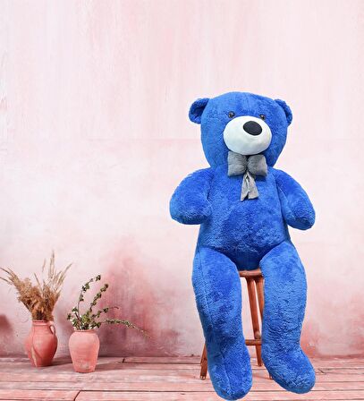130 cm Papyonlu Sevimli Büyük Peluş Ayıcık- % 100 YERLİ 