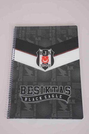 LİSANSLI BEŞİKTAŞ SPIRALLI ÇİZGİLİ A4 PP KAPAK 80 YAPRAK DEFTER 