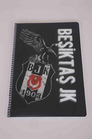 LİSANSLI BEŞİKTAŞ SPIRALLI ÇİZGİLİ A4 PP KAPAK 80 YAPRAK DEFTER 