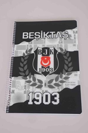 LİSANSLI BEŞİKTAŞ SPIRALLI ÇİZGİLİ A4 PP KAPAK 80 YAPRAK DEFTER 