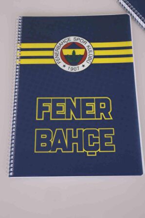 LİSANSLI FENERBAHÇE SPIRALLI ÇİZGİLİ A4 PP KAPAK 80 YAPRAK DEFTER 