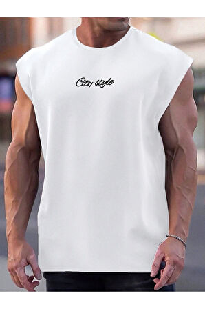 Erkek  City Baskılı Oversize T-shirt