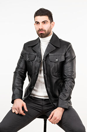 Siyah Erkek Deri Kaban 