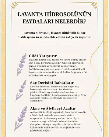 Lavanta Hidrosolü %100 Doğal ve Saf | 100 ml