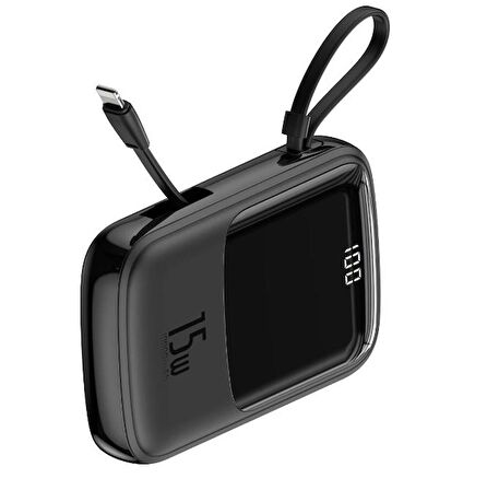 Baseus Super 15 W 10000 mAh Hızlı Şarj Powerbank Siyah 