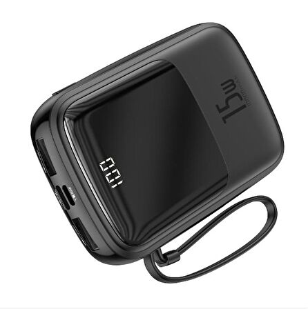Baseus Super 15 W 10000 mAh Hızlı Şarj Powerbank Siyah 