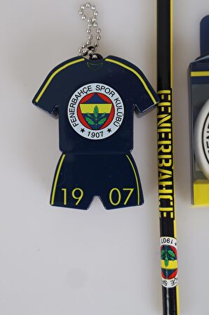 LİSANSLI FENERBAHÇE KURŞUN KALEM, SİLGİ VE FORMA TASARIM KALEMTRAŞ SETİ 