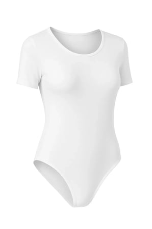 Kadın Pamuklu Likralı Penye Kısa Kol Bisiklet Yaka Siyah & Beyaz 2'li Çıtçıtlı Body