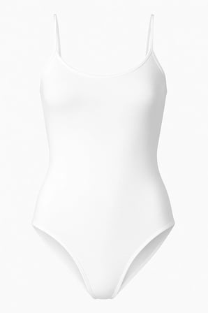 Kadın Pamuklu Likralı Penye İnce Askılı Beyaz 2'li Çıtçıtlı Body
