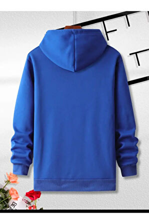 Lock Baskılı Kapüşonlu Cepli Sweatshirt