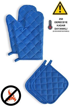 Yanmaz Ve Isıya Dayanıklı Fırın Eldiveni Ve Tutacak (2 ELDİVEN, 2 TUTACAK)