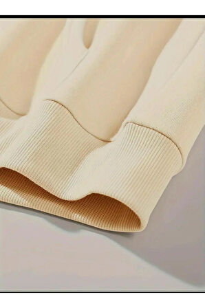 Lock Baskılı Kapüşonlu Cepli Sweatshirt