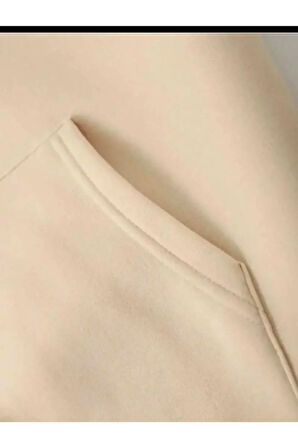 Lock Baskılı Kapüşonlu Cepli Sweatshirt