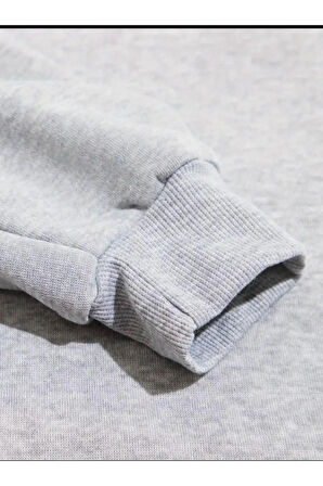 Lock Baskılı Kapüşonlu Cepli Sweatshirt