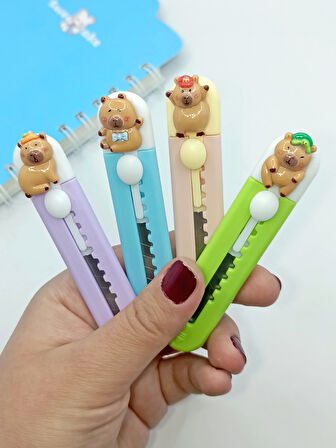 Mini Şekilli Falçata Maket Bıçağı - Capybara Mor